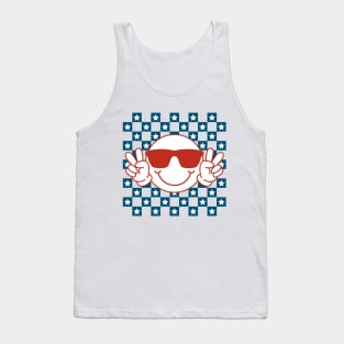 Smiley Face with Peace Sign Emoji Tank Top